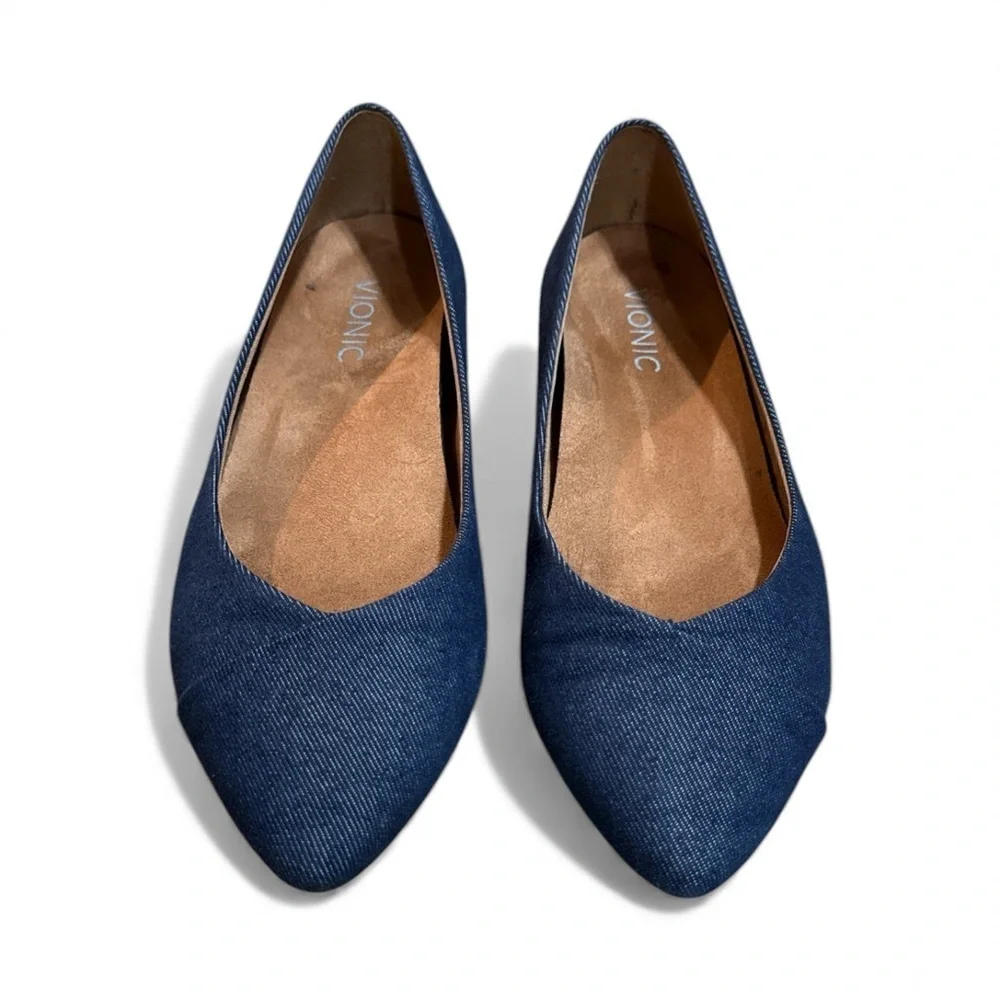 EUC - Vionic Caballo Denim Pointed Ballet Flat - Size 7.5